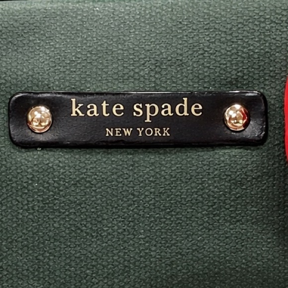 Kate Spade Dark Green Crazy Like a Tote with Red Fox Accent Luggage Tag - Picture 3 of 4